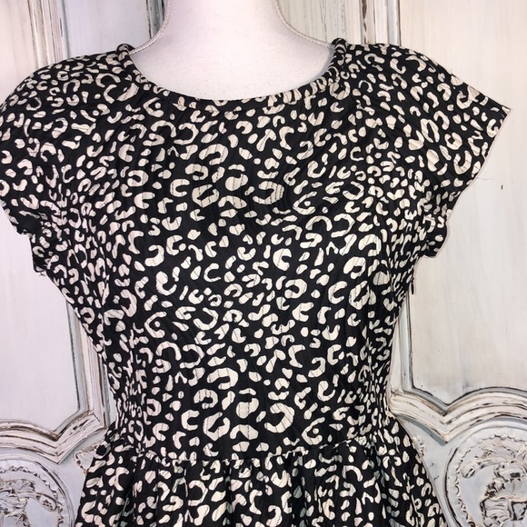 Zara Women Cap Sleeve Fit And Flair Animal Print Dress Size Med. - Picture 5 of 13